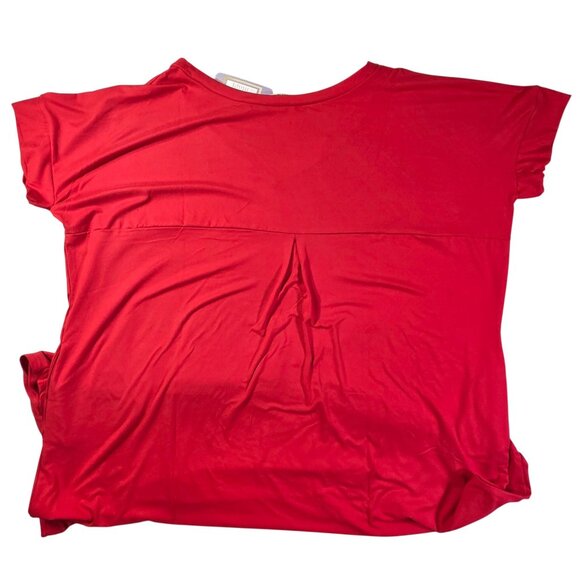 Zenana Maxi Dress Womens XL Red Brushed V-Neck Pockets Side Split Casual  New - Picture 10 of 11